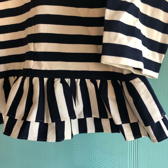 J crew navy and cream ruffle top - Picture 6 of 6